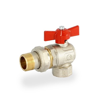 Кран НВ 3/4' угловой бабочка IDEAL с разъемным соединением 863452