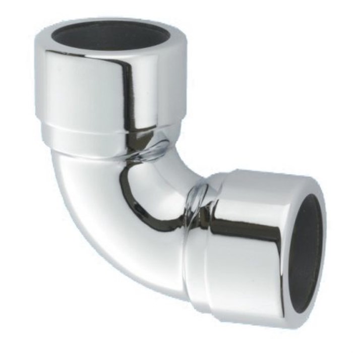 Отвод 90' 32 х 32 мм, латунный компрессионный, хром 878854