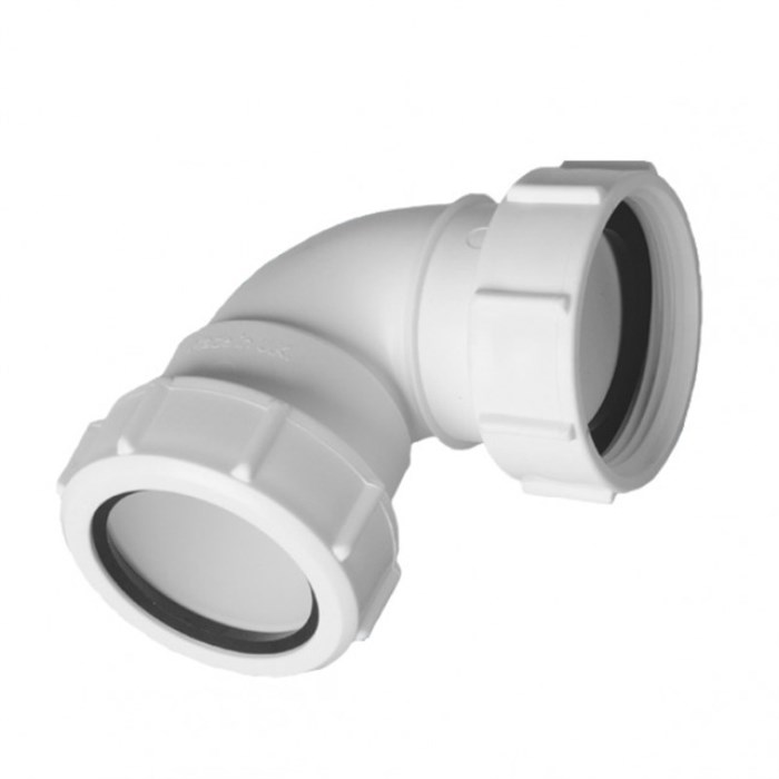 Отвод на 90° компрессионный 2"«мама»хДу=50мм; цвет-белый 878947