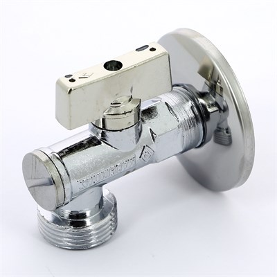 Кран НН 1/2'х3/4' угловой MIAMI, фильтром и розеткой из нерж. стали, для подкл. стирал.машин 886851