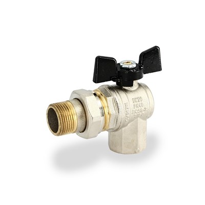 Кран с разъемным соединением угловой НВ 3/4' бабочка OREGON серия 594 полный проход 866337