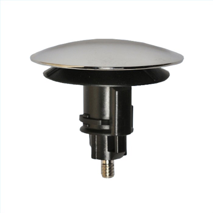 Пробка D=60мм металлическая с резьбовым окончанием для выпуска тип-"кнопка", хром 859733