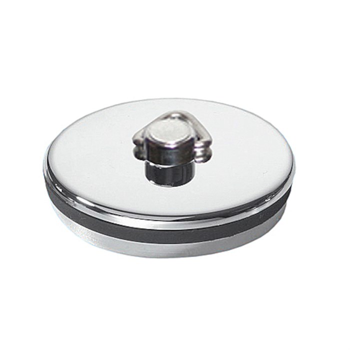 Пробка пластиковая с треугольным держателем под цепочку и сливную решётку D60мм; цвет-хром 881121