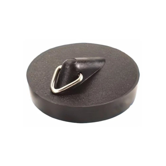 Пробка полимерная с треугольным держателем под цепочку и сливную решётку D60мм; цвет-чёрный 863741