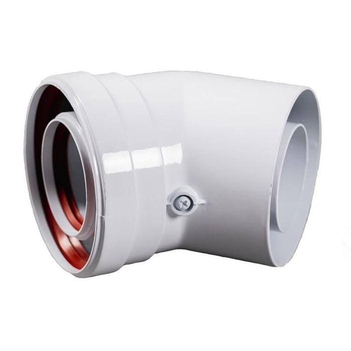 Промежуточный коаксиальный отвод 45' без муфты, диам. 60/100 мм 873008