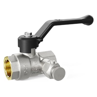 Кран шаровой Pride ВВ 1/2 44.15.В-В.С.Р М20 с дренажем и воздухоотводчиком трехходовой латунь рычаг 861638
