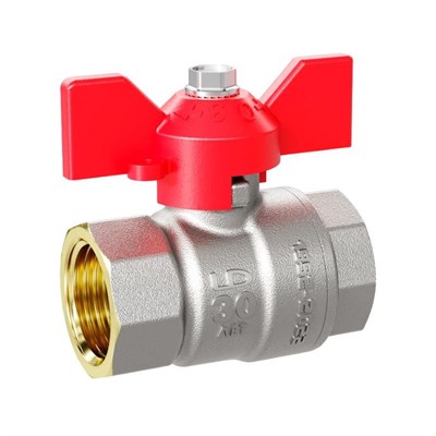 Кран шаровой Pride ВВ 1/2 47.15.В-В.Б латунь бабочка красная 882116