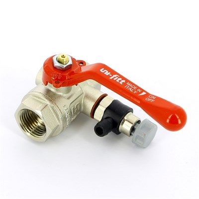 Кран шаровой ВВ 1/2" с дренажным вентилем (заглушка 1/4"), ручка 872823