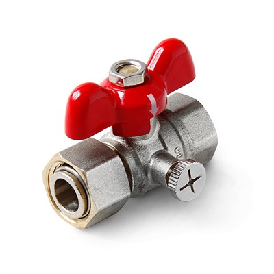 Кран шаровой для подключения манометра ВВ 1/2" ручка бабочка 865228