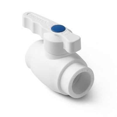 Кран шаровой полнопроходной 32 Prime белый полипропиленовый 884002