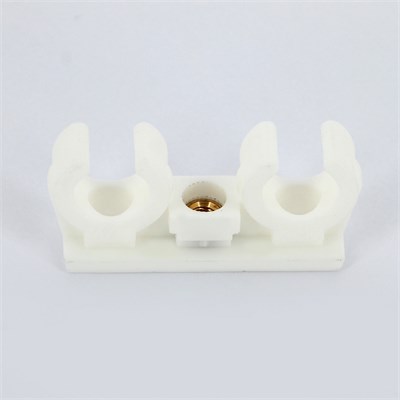 Крепление для труб 14-15 мм двойное с латунной втулкой М6 BIS 874705