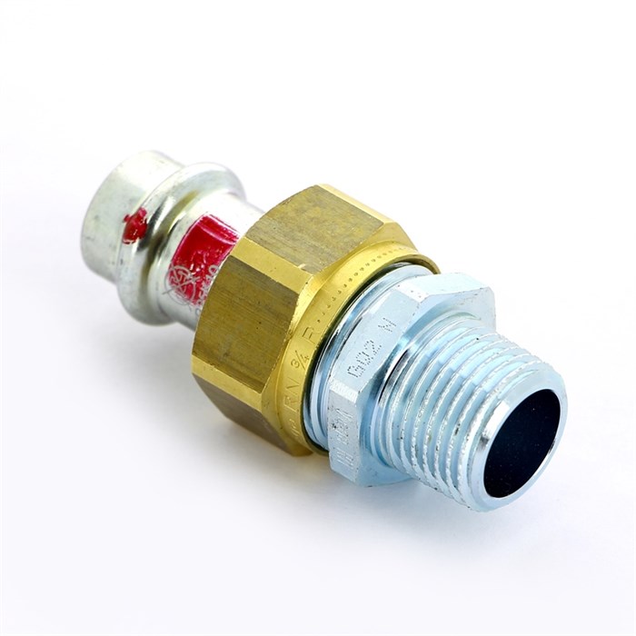 Разъемное соединение пресс-Н 15х1/2' с плоской прокладкой оцинк.сталь Prestabo SC-Contur 883143