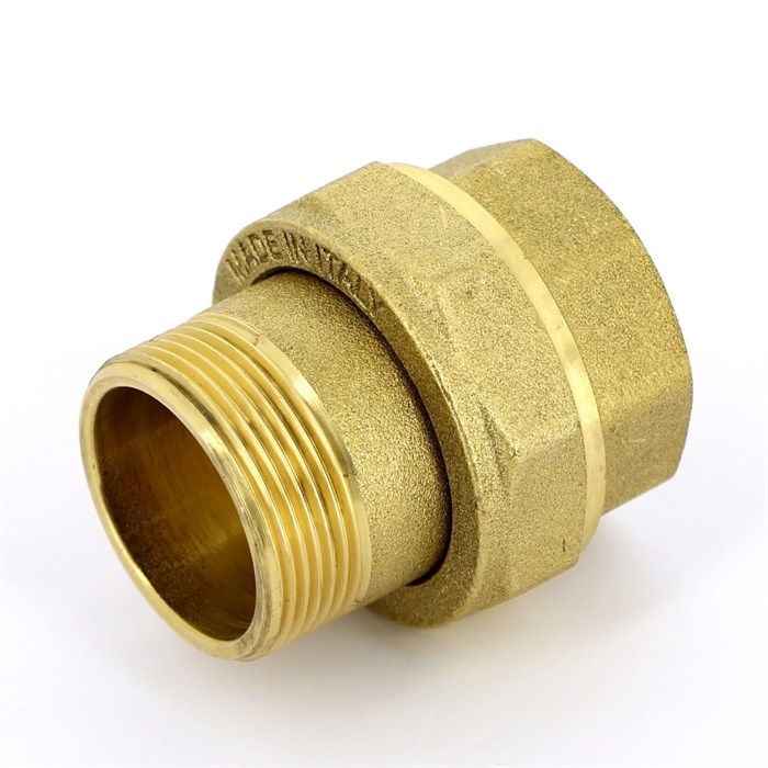 Разъемное соединение прямое НВ 1 1/2" с плоской прокладкой, латунь 868523