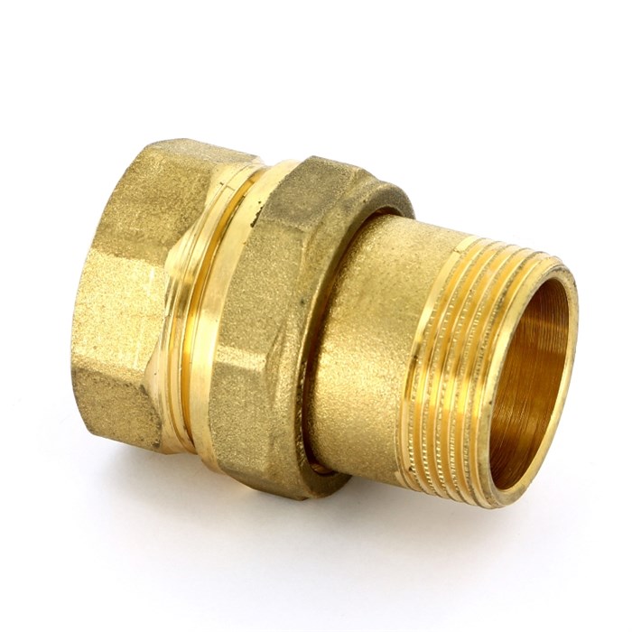 Разъемное соединение прямое НВ 1 1/4" с плоской прокладкой, латунь 859358