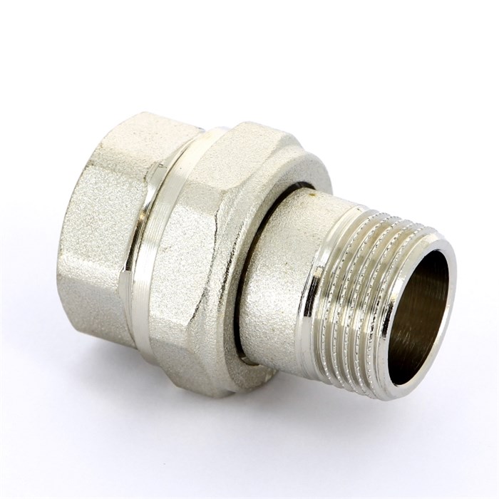 Разъемное соединение прямое НВ 3/4" с прокладкой O-RING, никелированная латунь 870974