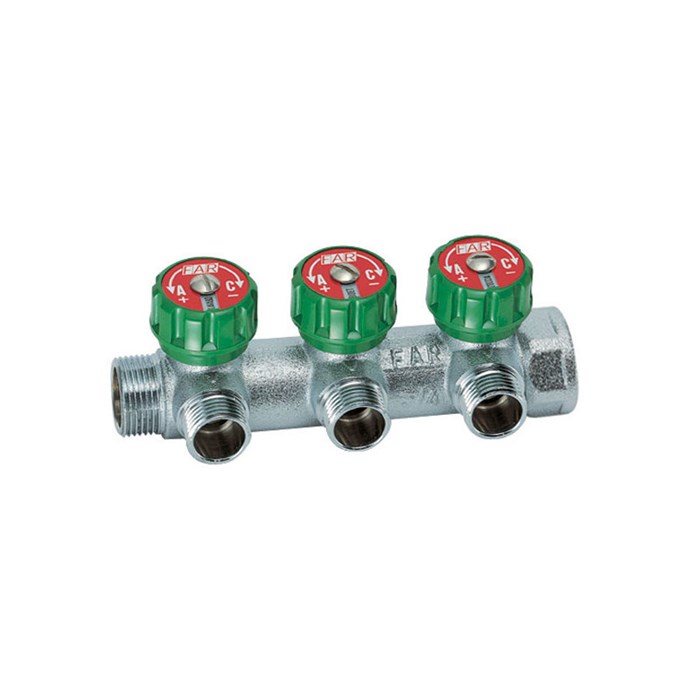 Регулирующий коллектор 1" (ВР-НР) с 3 отв. 1/2" НР 882378