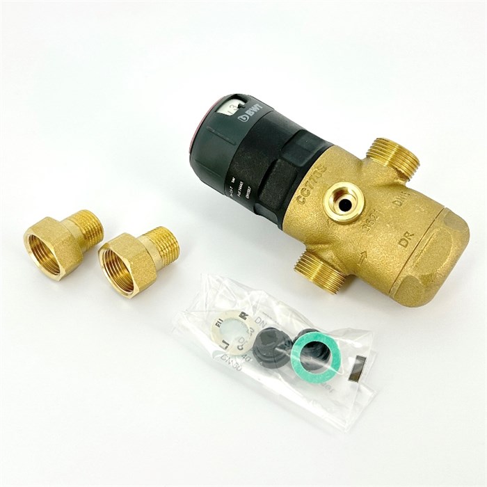 Редуктор давления 1/2" 1.5-7 бар PN25 D1 Eco латунь, для г/в, латунная колба, с разъем. соед 881967