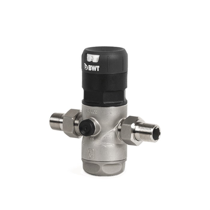 Редуктор давления 3/4" 1.5-7 бар PN25 D1 Inox нерж. сталь, для г/в, стальная колба, с разъем. соед 861884