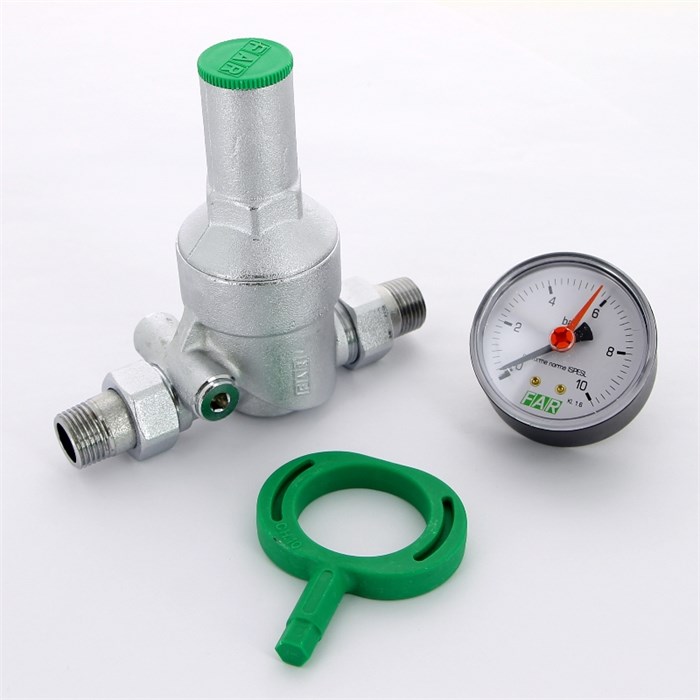 Редуктор хром.  1/2" (НР-НР), с манометром 871787