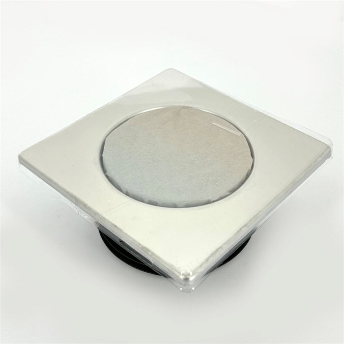 Решетка 150 х 150 мм с фильтр. сеткой, обр. клапаном и "сухим" затвором, выход 110 мм, нерж.сталь 870748