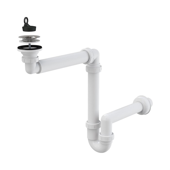 Сифон A413 для умывальника экономящий пространство, D=62 мм, выход 40 мм 859030