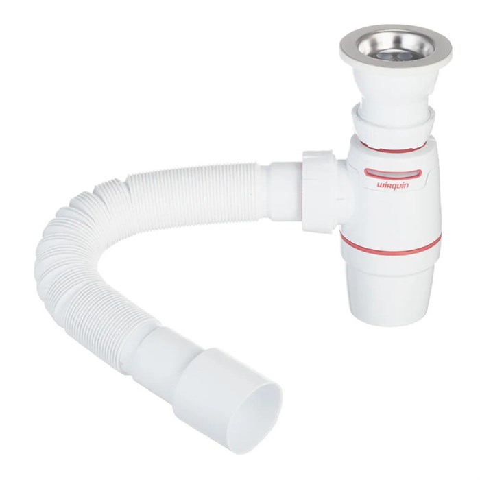 Сифон WIRQUIN NEO AIR с выпуском 1½ х 40 мм и с гофротрубой L800 мм, 40х40/50 мм 881624