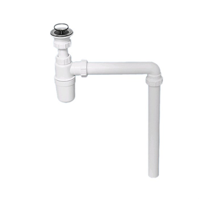 Сифон бутылочный 1 1/2" х 32 мм с вып. 70 мм нерж. реш., пробкой, отвод под 90, выход 40 мм компрес. 881219