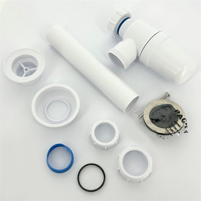 Сифон бутылочный 1 1/2" х 32 мм с выпуском 70 мм нерж. реш., пробкой, выход 40 мм, компрес. 873660