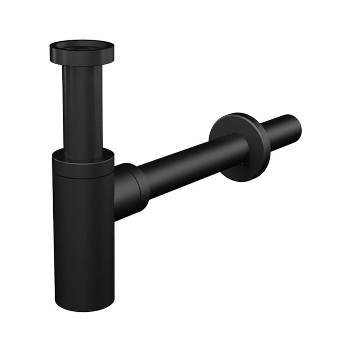 Сифон бутылочный 1"1/4 x 32 для раковины (латунь), черный матовый 878018