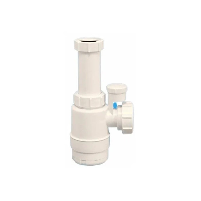 Сифон бутылочный без выпуска ( 1 1/2"x40мм) с вентиляционным и обратным силиконовым клапанами; выход 879215