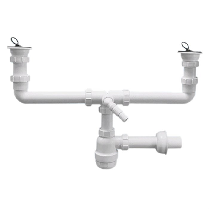 Сифон бутылочный для 2-х раковин с выпусками ( 1 1/2"х40мм, D70мм нержавейка сливные решётки), пробк 874641