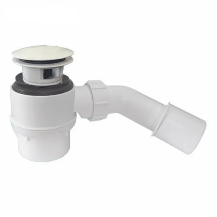 Сифон бутылочный для ванн/поддонов с выпуском и внутренним переливом (H92мм; латунь выпуск/пробка ти 876013