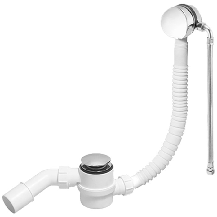 Сифон бутылочный для ванн/поддонов с наполнением через перелив, выпуском ( 1 1/2"х40мм, L330-700ммхD 867907