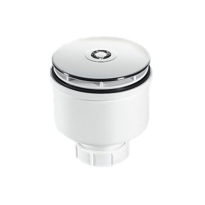 Сифон бутылочный для поддона с выпуском (H105мм; выпуск/латунь "грибок-дизайн Мерседес" D110,h40мм/D 885674