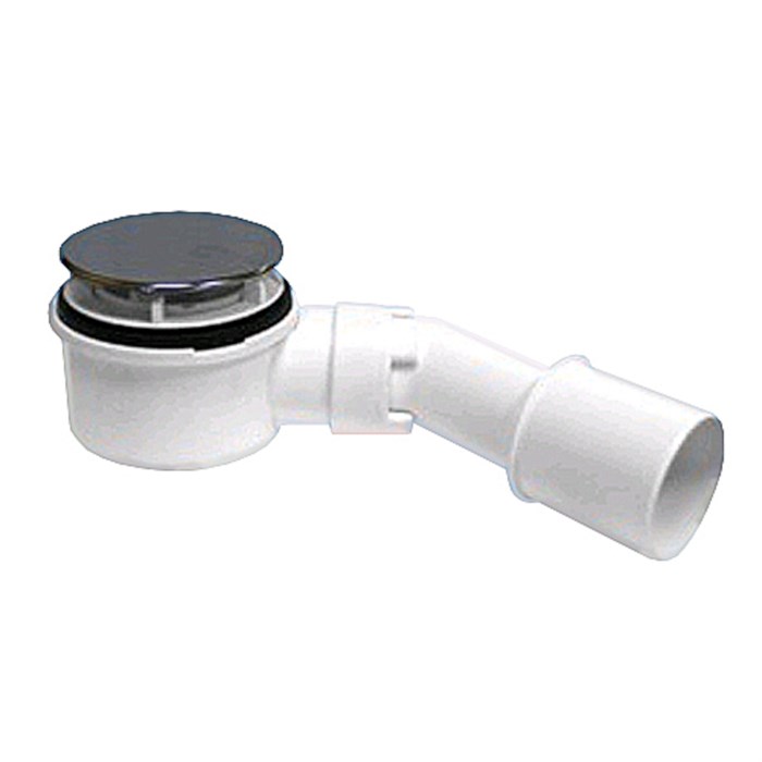 Сифон бутылочный для поддона с выпуском (H50мм; выпуск/нержавейка "грибок" D85мм,h18мм/D80мм); выход 863391