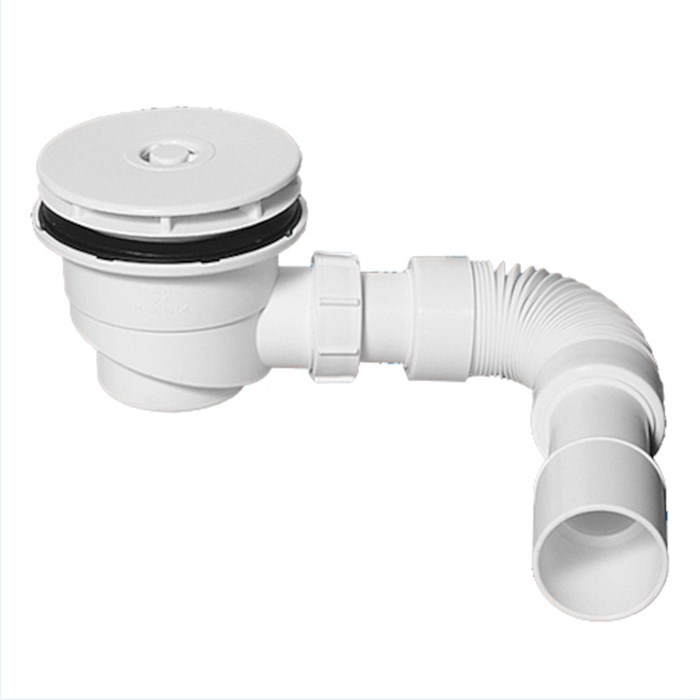 Сифон бутылочный для поддона с выпуском (H82мм; выпуск/"грибок-дизайн Мерседес" D110мм,h35мм/D113мм) 877277