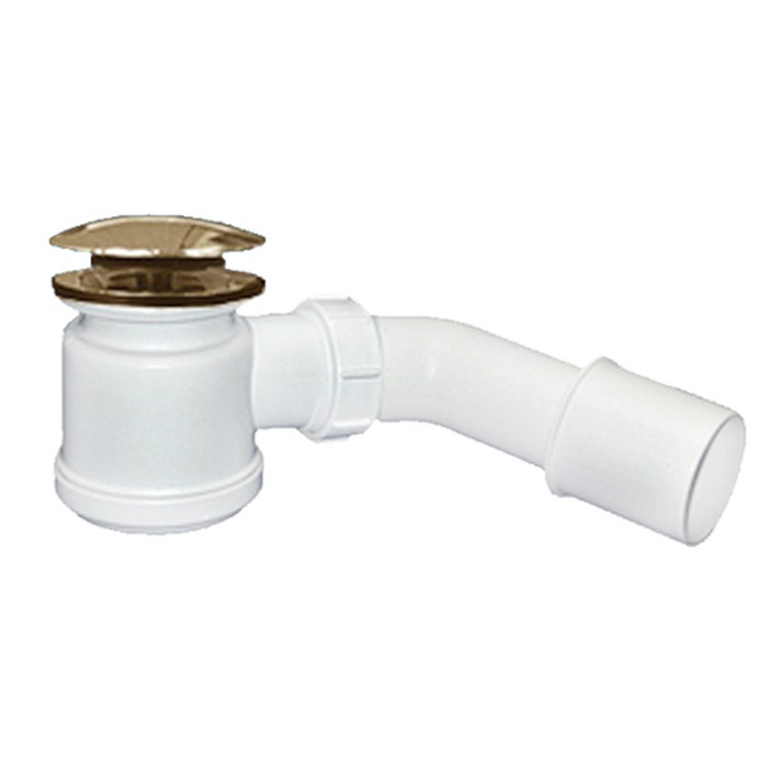 Сифон бутылочный для поддона с выпуском (H92мм; латунь выпуск/пробка тип-"кнопка" D70,h35мм/D70мм); 862597