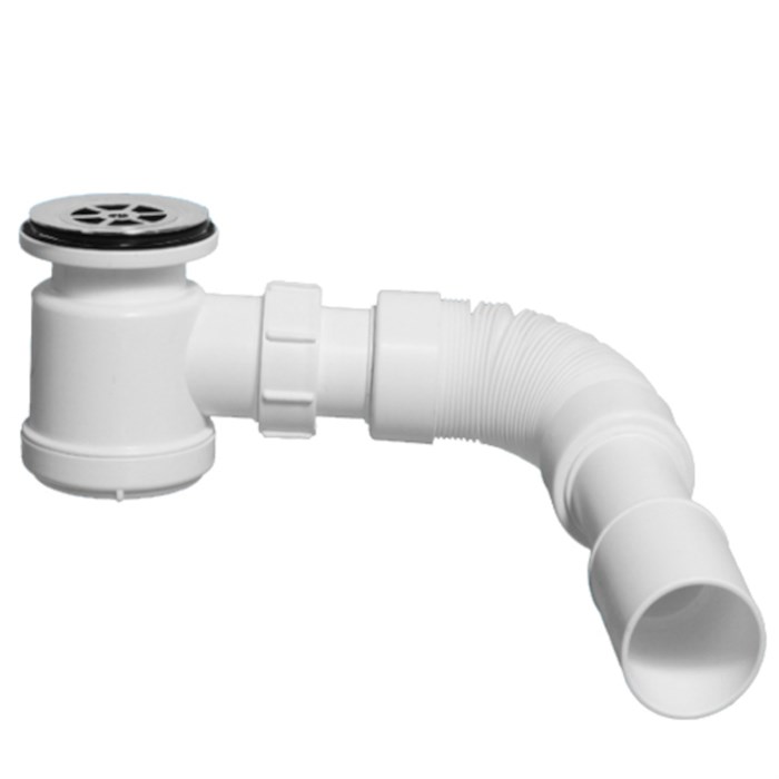 Сифон бутылочный для поддона с выпуском (H92мм; латунь выпуск/сливная решётка D70,h35мм/D45мм) и отв 870543