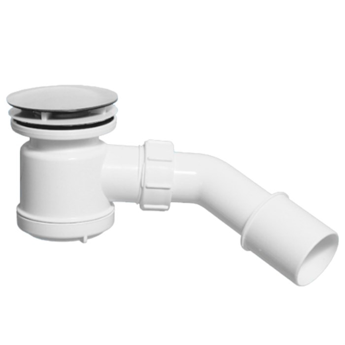 Сифон бутылочный для поддона слив 50-75 мм с пласт. выпуском, высота 92 мм, выход 40/50 мм, хром 876049