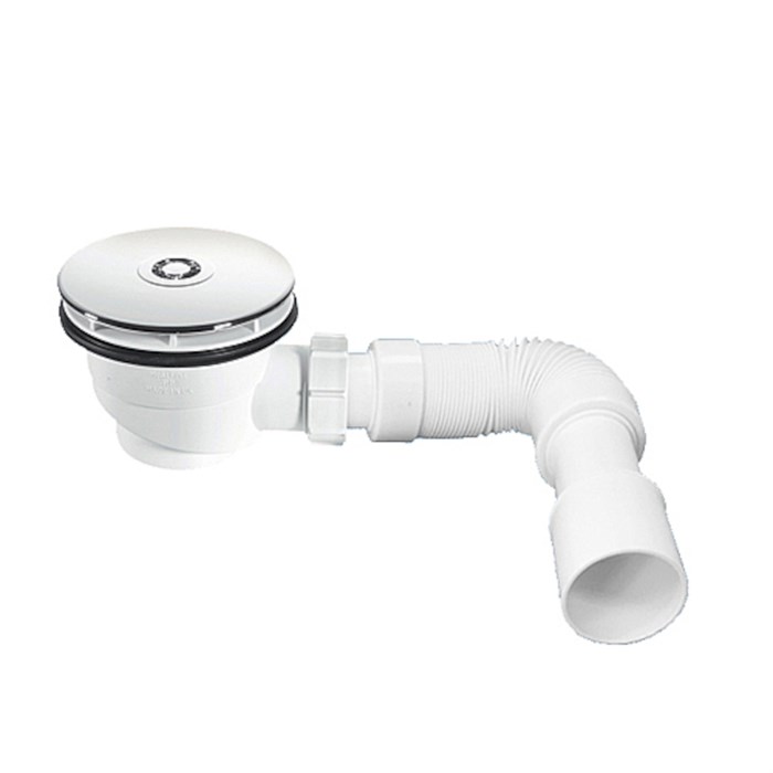 Сифон бутылочный для поддона, высота трапа 82 мм, труба 300-500 мм, выход 40/50 мм 861607