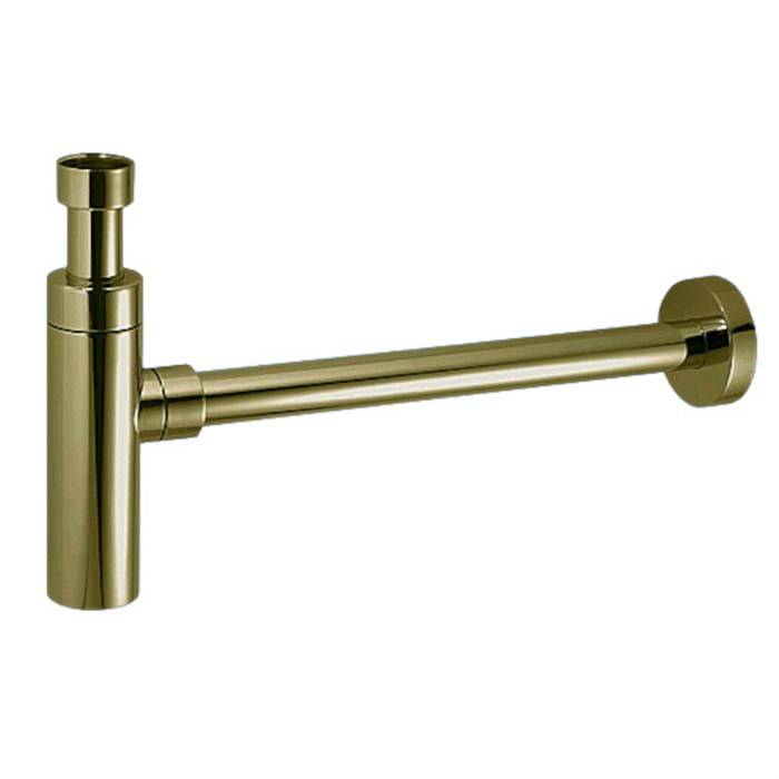 Сифон бутылочный латунный без выпуска (1 1/4"х32мм) с отводной трубой (L400мм, D32мм) и отражателем; 874525