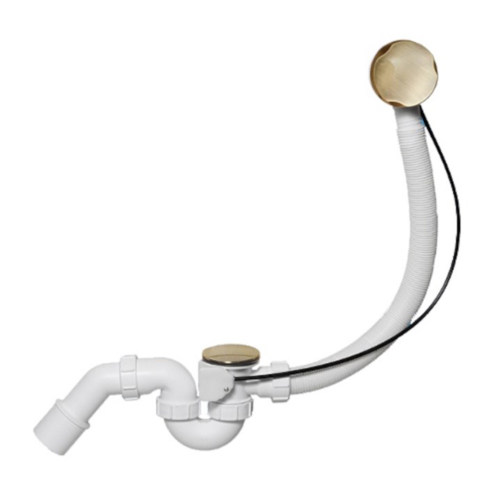 Сифон для ванн/поддонов с выпуском и переливом ( 1 1/2"х40мм, L505ммxD34мм поворотное управление лат 876244