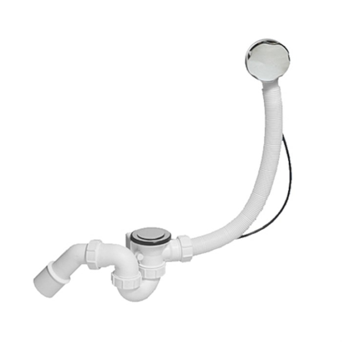Сифон для ванн/поддонов с выпуском и переливом ( 1 1/2"х40мм, L505ммxD34мм поворотное управление пла 878451