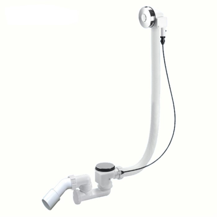 Сифон для ванн/поддонов с выпуском и переливом (L700ммxD34мм нажимное управление, D70мм нержавейка с 857978