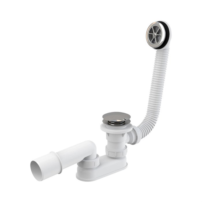 Сифон для душевого поддонa CLICK/CLACK 420 x 40/50 мм с переливом, металл 861714