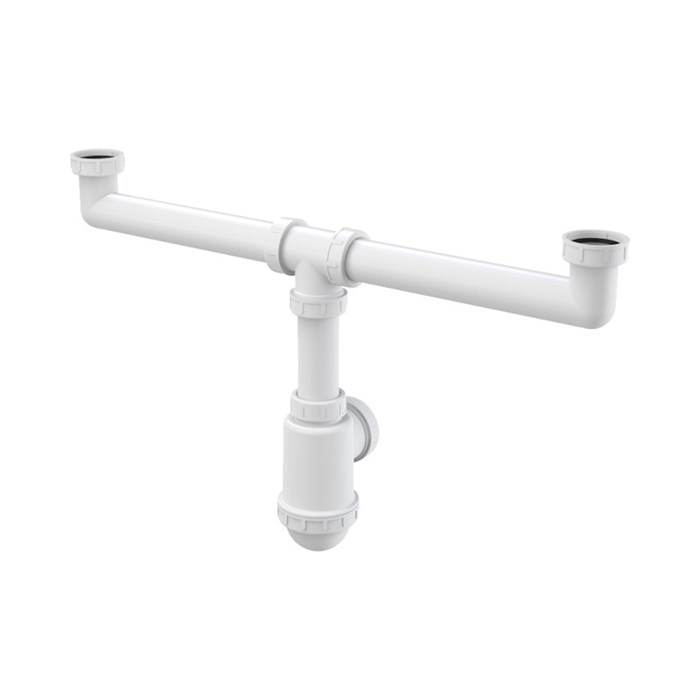 Сифон для кухонной мойки с двумя чашами, бутылочный, 1 1/2"x50/40 875505