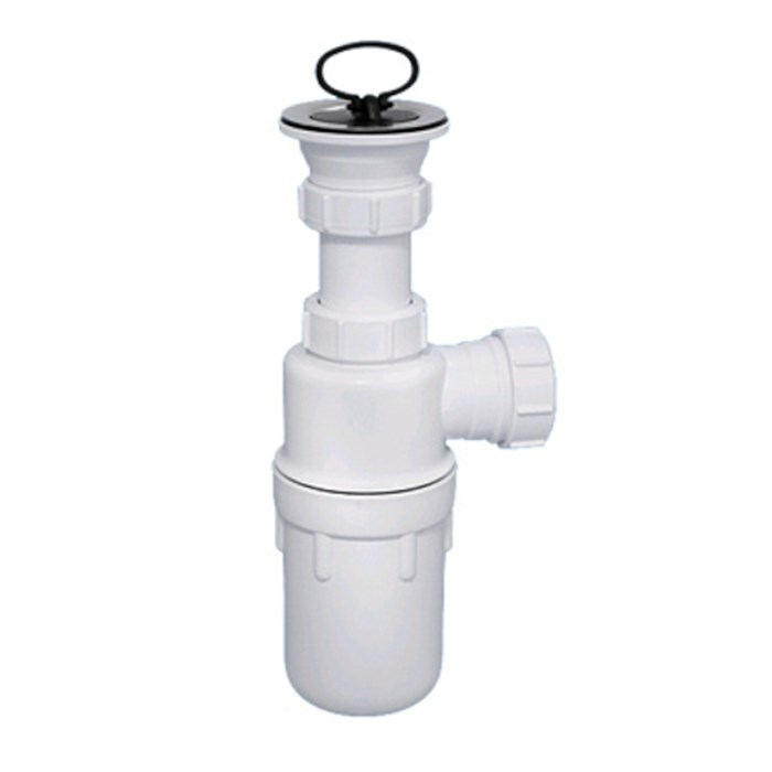 Сифон для раковины McAlpine MRSK13R (1"1/2 x 40 мм, с выпуском, пробкой и антисифоном, пластик) 874855