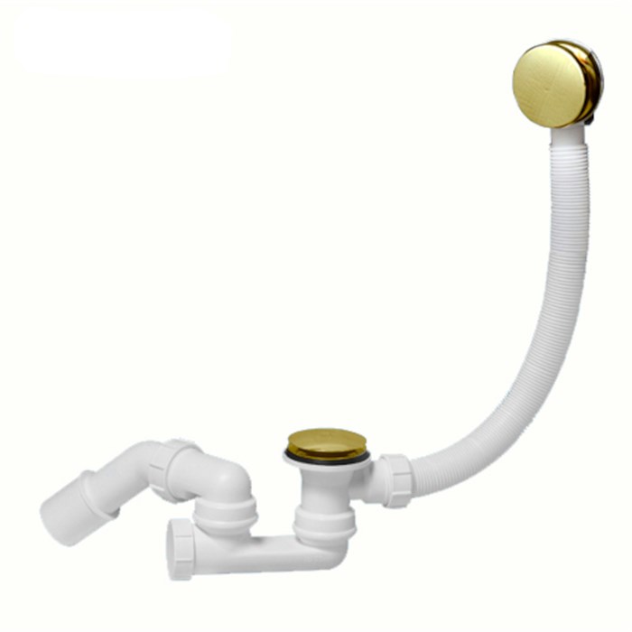 Сифон неразборный для ванн/поддонов с выпуском и переливом (L520ммхD34мм, D70мм нержавейка сливная р 874208