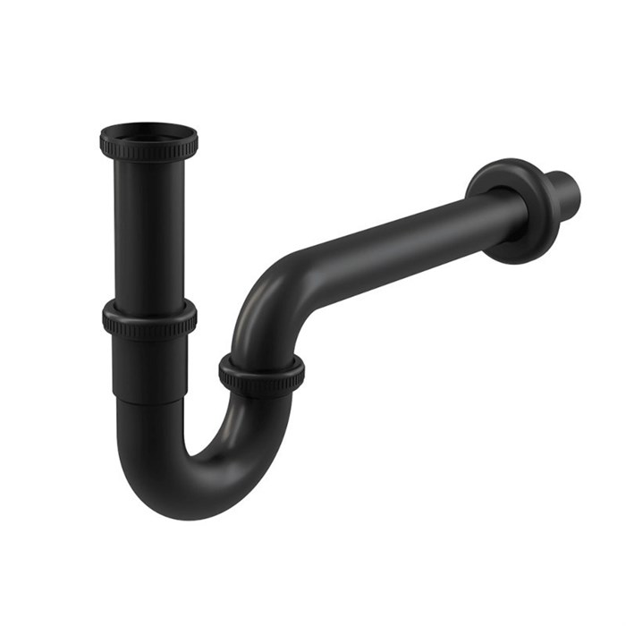 Сифон трубный 1"1/4 x 32 для раковины (латунь), черный матовый 868327