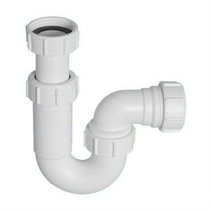 Сифон трубный Р-образный 1 1/4" х 32 мм без выпуска, выход компрес. 32 мм 870834